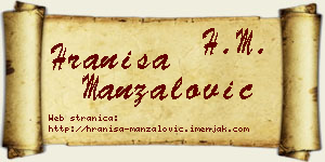 Hraniša Manzalović vizit kartica